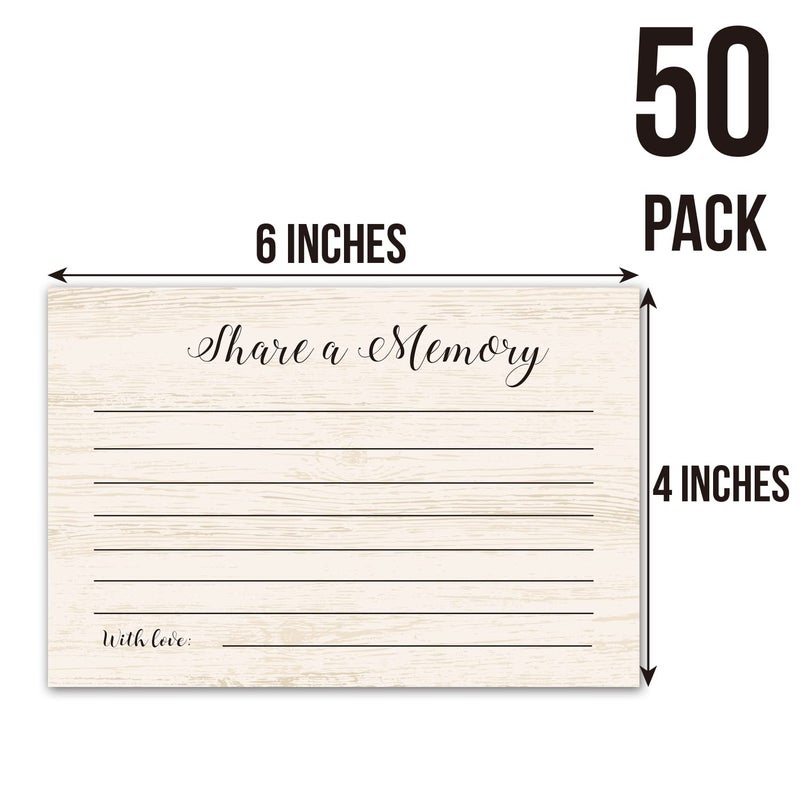 TENTADO Share A Memory Cards  50 Rustic Wood Cards and Sign for Wedding  Shower  Birthday  Funeral  Retirement  Graduation  Life Memories  Guest Book Alternative Advice Game. - Image 3